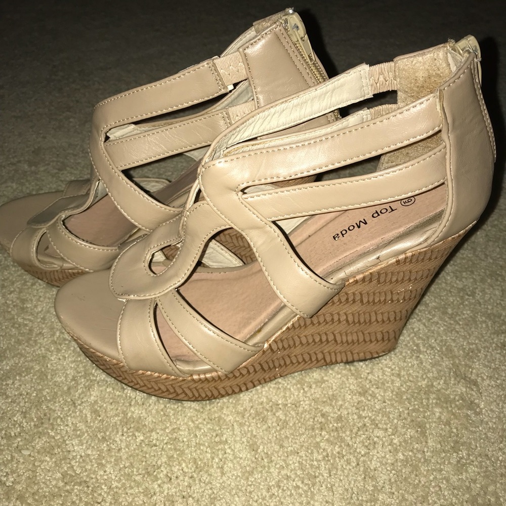 Top Moda Tan Wedges
